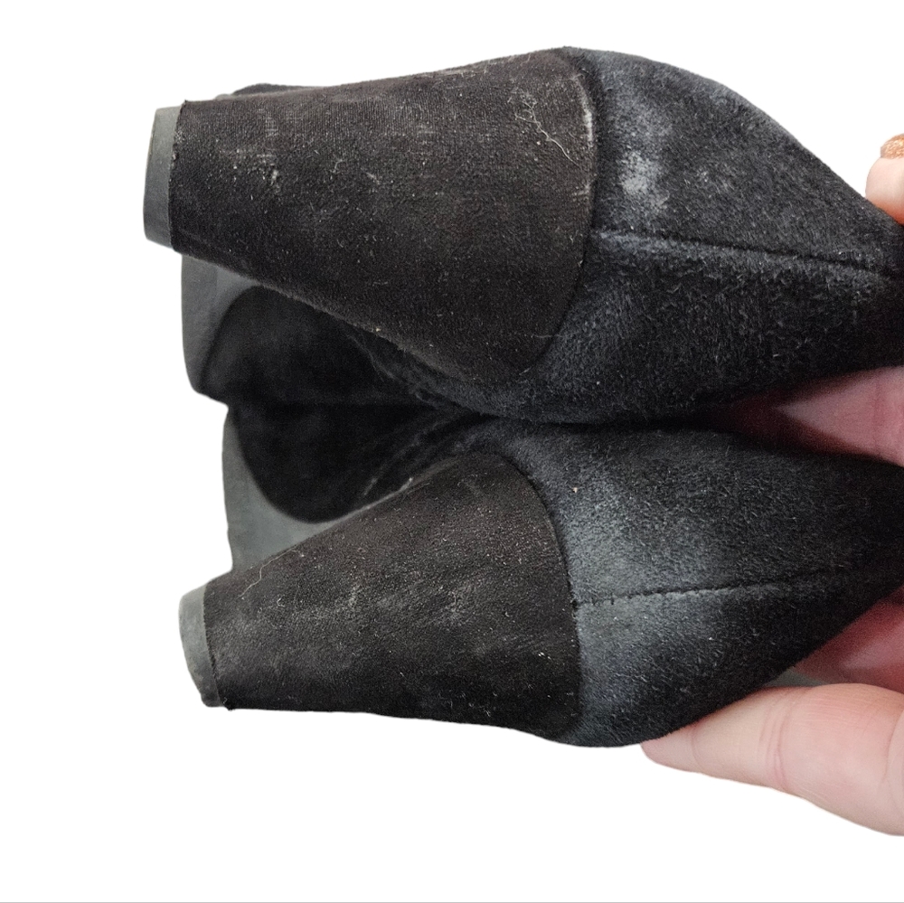 Sam Edelman Mona Black Suede Leather Ankle Booties Zipper Side EUC Ladies Size 8 - Picture 11 of 13